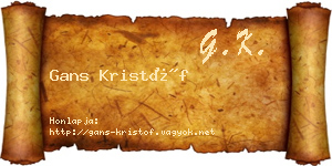Gans Kristóf névjegykártya
